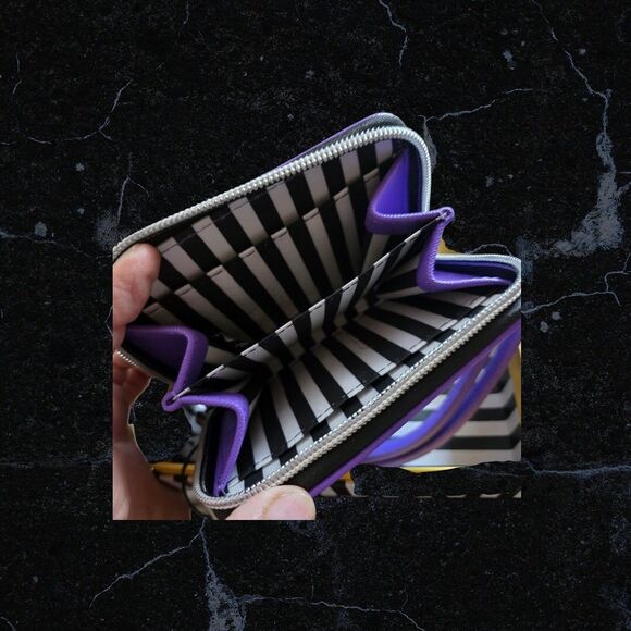 Bichon Frise White Puppy Dog Purple Wristlet Zip Around Wallet Marc Tetro NIB - Picture 5 of 12